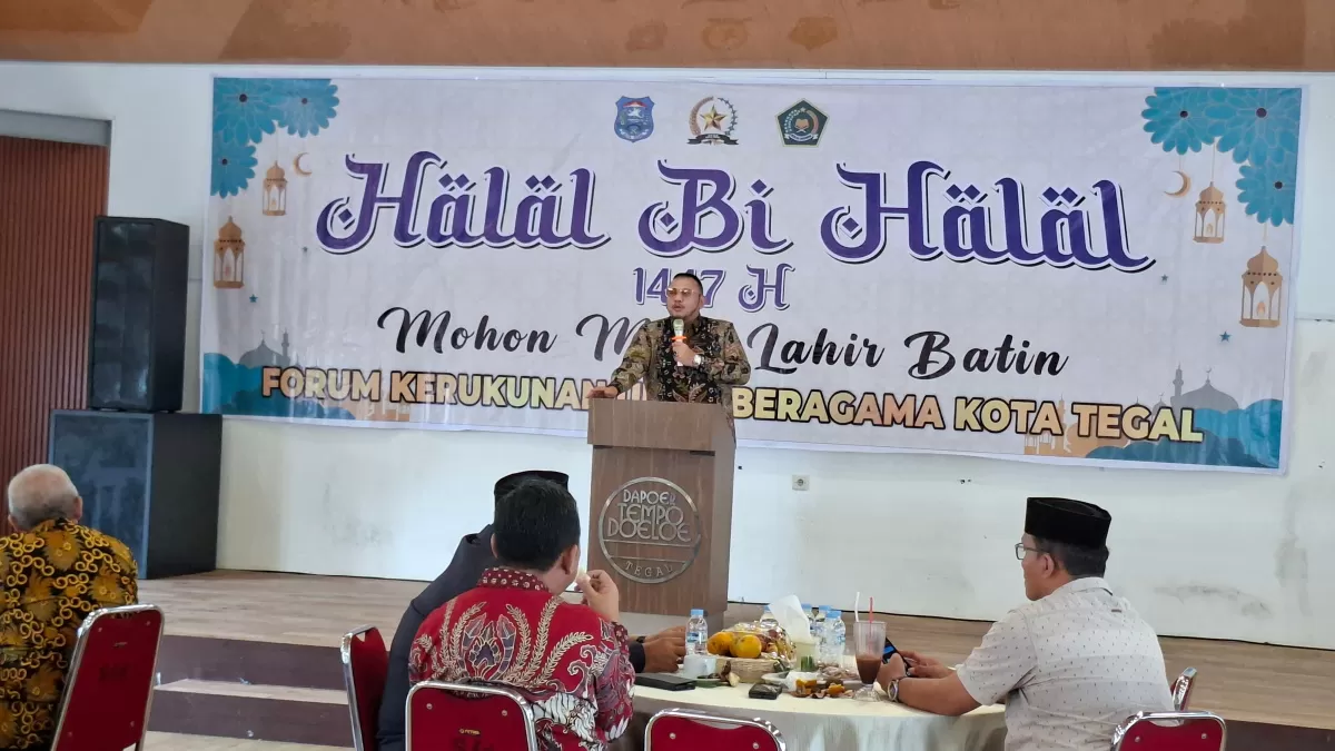 Wali Kota Tegal Dedy Yon Suriyono saat Hala Bihaal Forum kerukunan umat beragama (FKUB) (Dok/Vimanews.id)