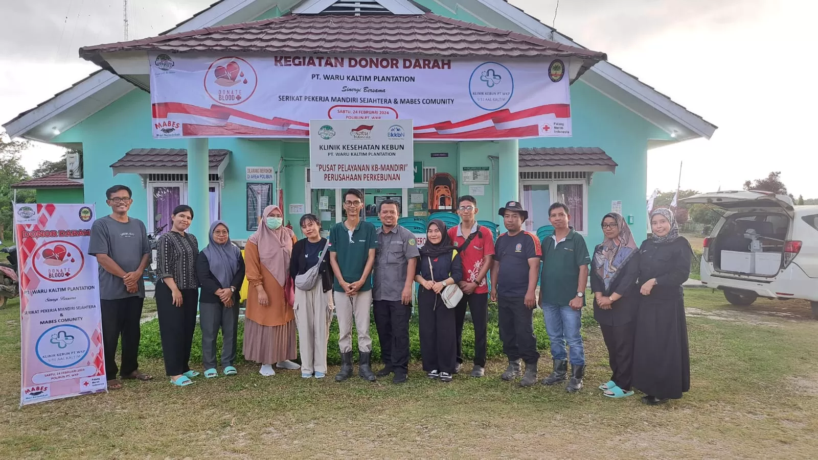 PEDULI: PT Waru Kaltim Plantation (WKP) bersama Instalasi Laboratorium RSUD Ratu Aji Putri Botung (RAPB) Penajam Paser Utara (PPU), Mari Bersedekah (Mabes) dan SP Mandiri menggelar donor darah. (Istimewa)