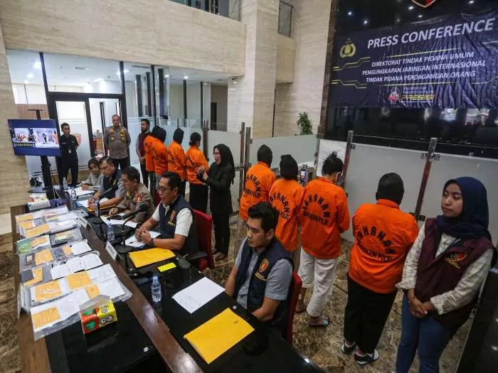 ILUSTRASI: Rilis kasus TPPO oleh Bareskrim, Mabes Polri. 