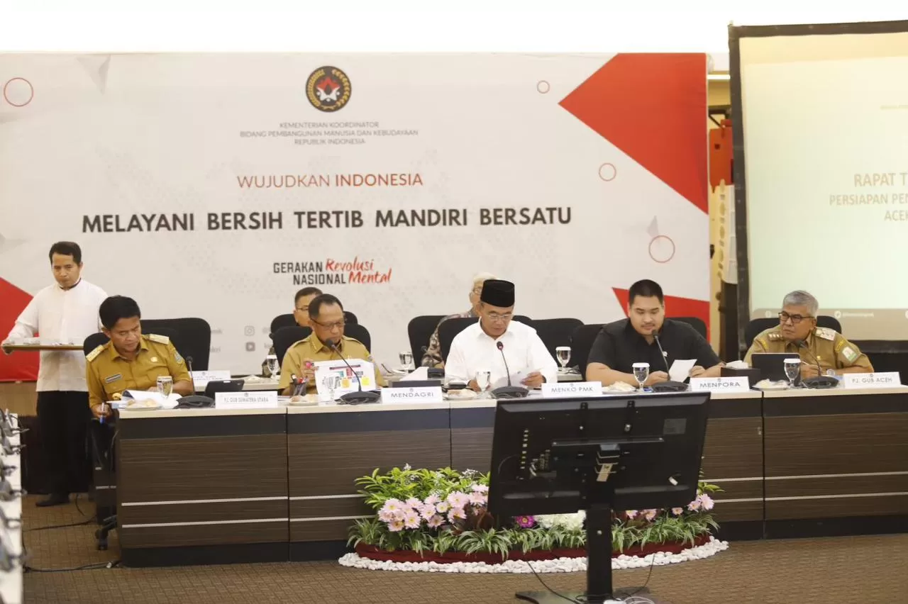 KOORDINASI: Rapat Harmonisasi PON XXI Aceh-Sumut 2024 yang digelar di Medan membahas tentang persiapan keberadaan Media Center.  