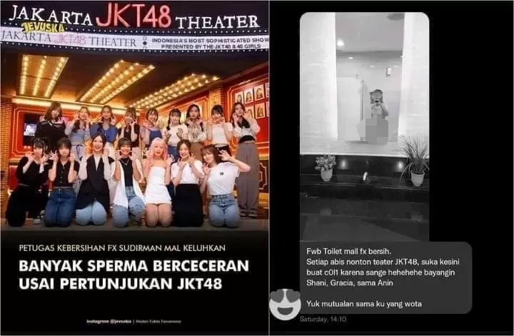 JKT48 Theater FX Sudirman Viral setelah Petugas kebersihan keluhkan sperma berceceran usai konser JKT 48.  (X/zacaerys)