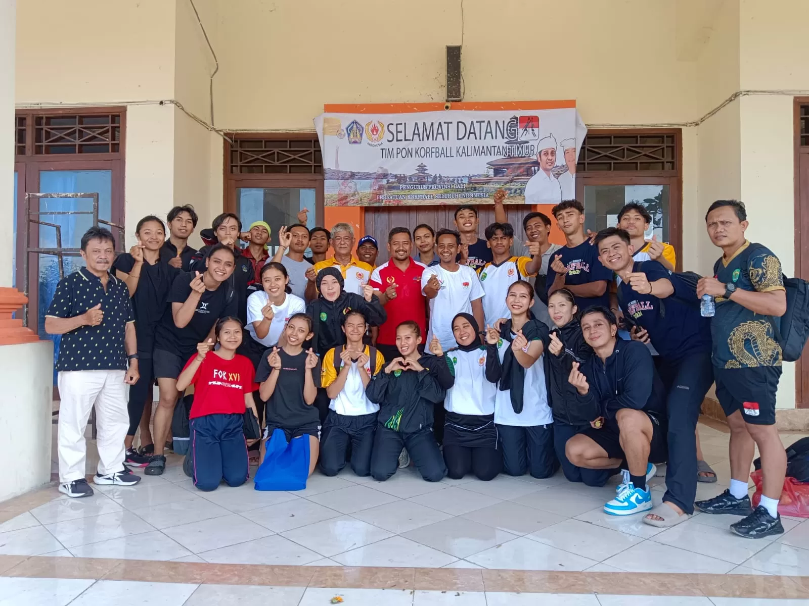 BAHAN EVALUASI: Skuad korfball Kaltim sudah menuntaskan try out sekaligus training camp di Bali.  