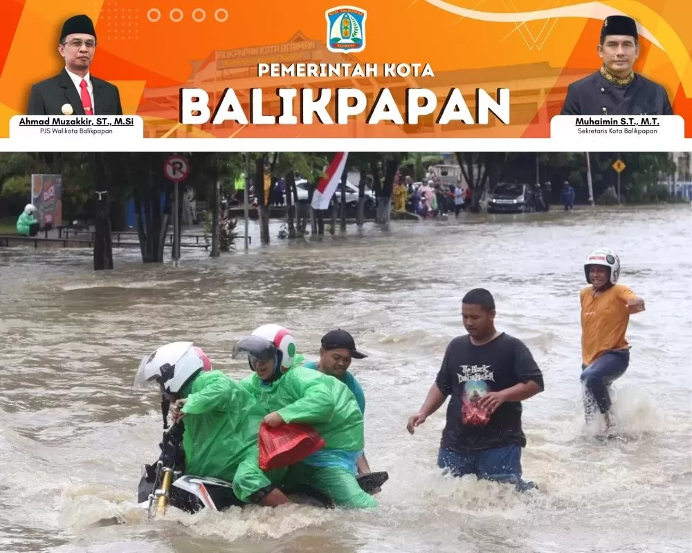 Salah satu banjir yang sering terjadi di Jalan MT Haryono Balikpapan.