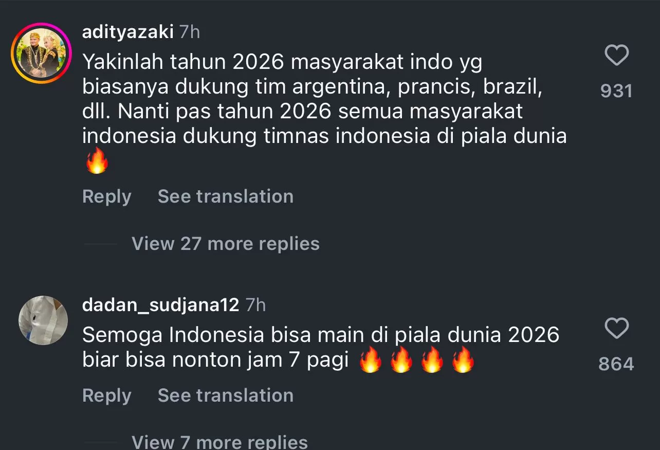 Ragam komentar netizen terkait dukungan pendanaan untuk timnas Indonesia.