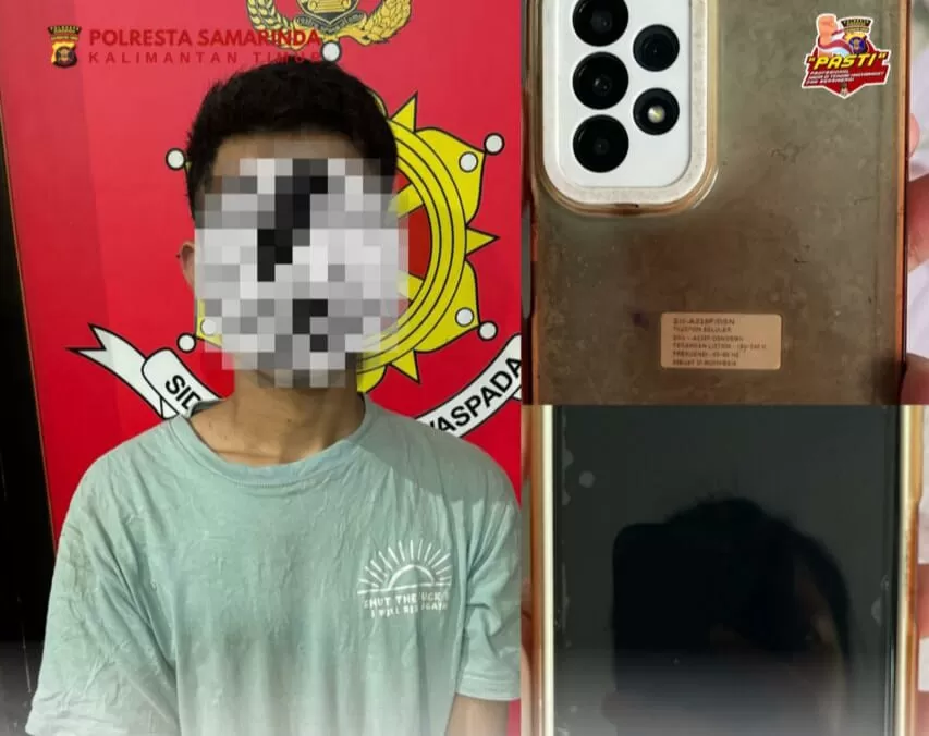 Tersangka dan barang bukti.