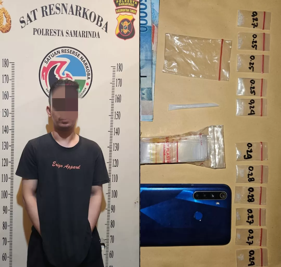 Tersangka dan barang bukti.