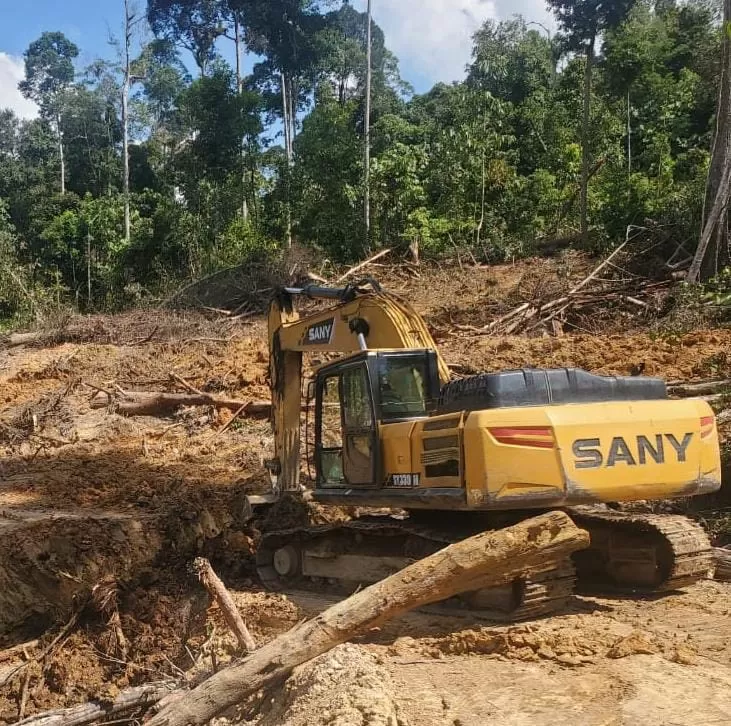 DITINGGAL: Satuan Pengamanan PT Berau Coal menemukan dugaan tambang ilegal di wilayah konsesi Berau Coal di Jalan Poros Labanan-Kelay, Km 32 dan Km 33, Sabtu, 28 Juni 2025. (BERAU COAL UNTUK BERAU POST)
