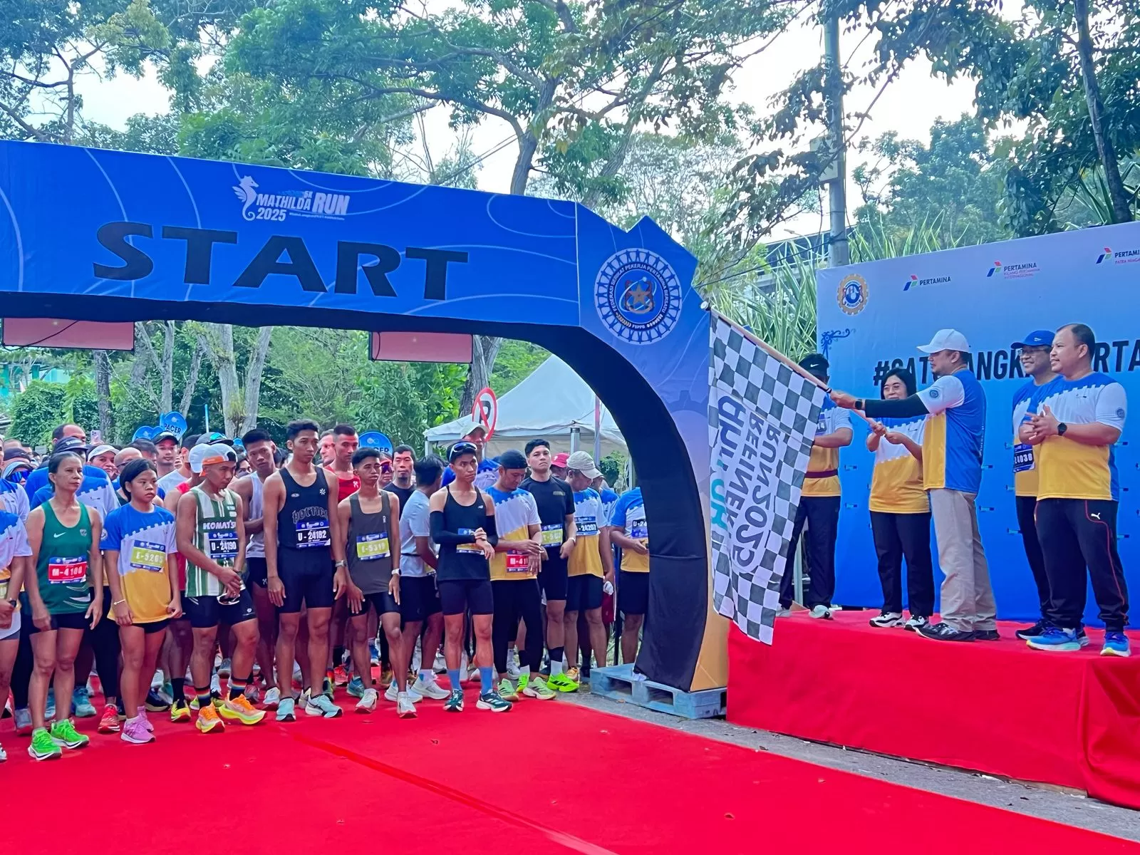 ribuan runner di Balikpapan mengikuti event HUT ke-24 SP Mathilda, Sabtu (2/8) pagi.