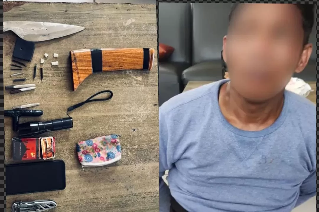 Tersangka dan barang bukti.