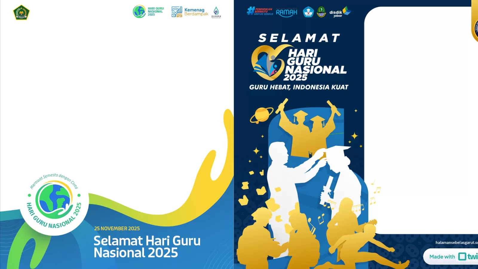 Twibbon Hari Guru Nasional 2025 terbaru. (Twibbonize.com)