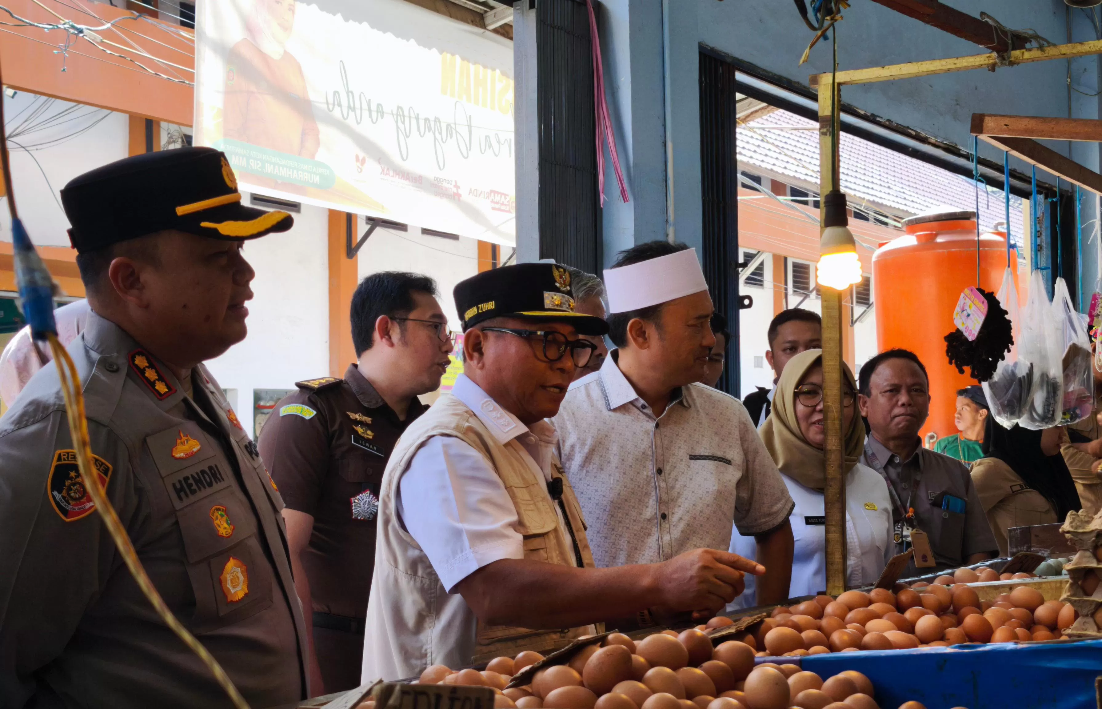 Wakil Wali Kota Samarinda, Saefuddin Zuhri saat di pasar Merdeka.