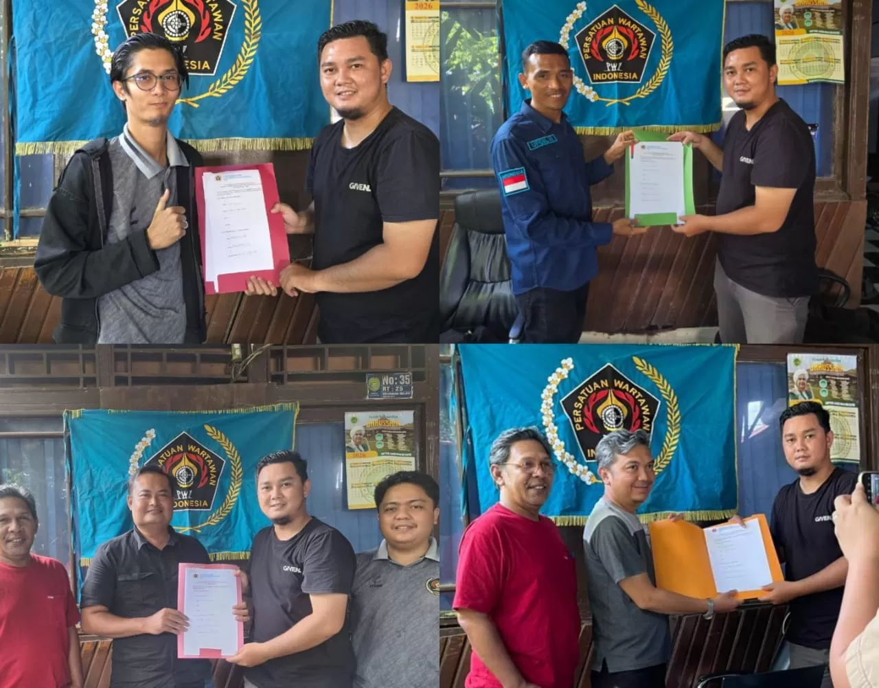 Penyerahan berkas pendaftaran calon ketua PWI Kukar (Ist/PWI Kukar)