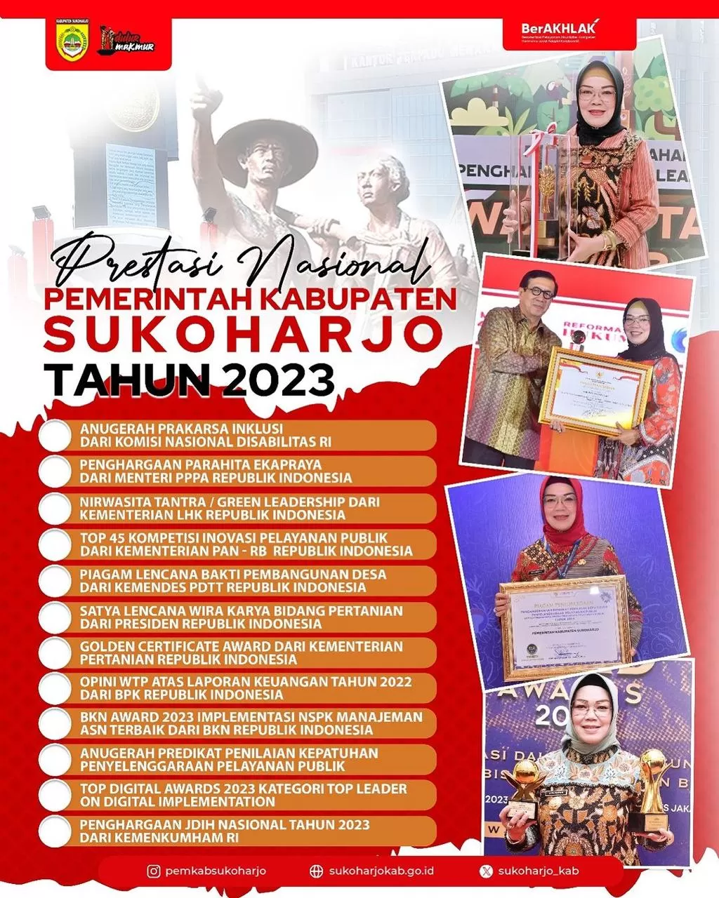 Ini Daftar Penghargaan Yang Diraih Pemerintah Kabupaten Sukoharjo ...