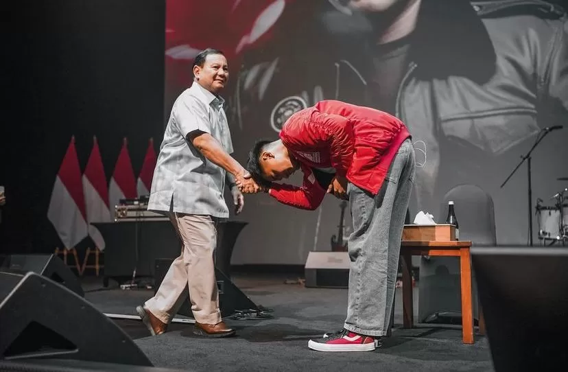 Prabowo dan Kaesang saat deklarasi dukungan PSI kepada Koalisi Indonesia Maju (KIM). (Instagram / @kaesangp)