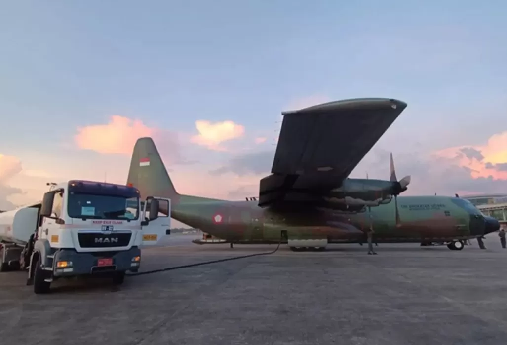 Hercules C-130 milik TNI AU. (Instagram / @militer.udara)