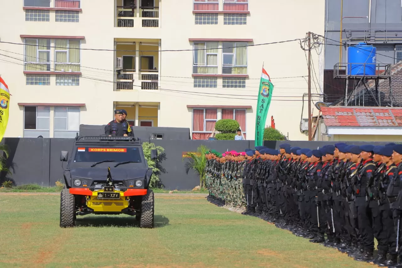 Upacara HUT Brimob yang ke-78 di Mako Satbrimobda Rawa Laut Polda Lampung. (Humas Polda Lampung)