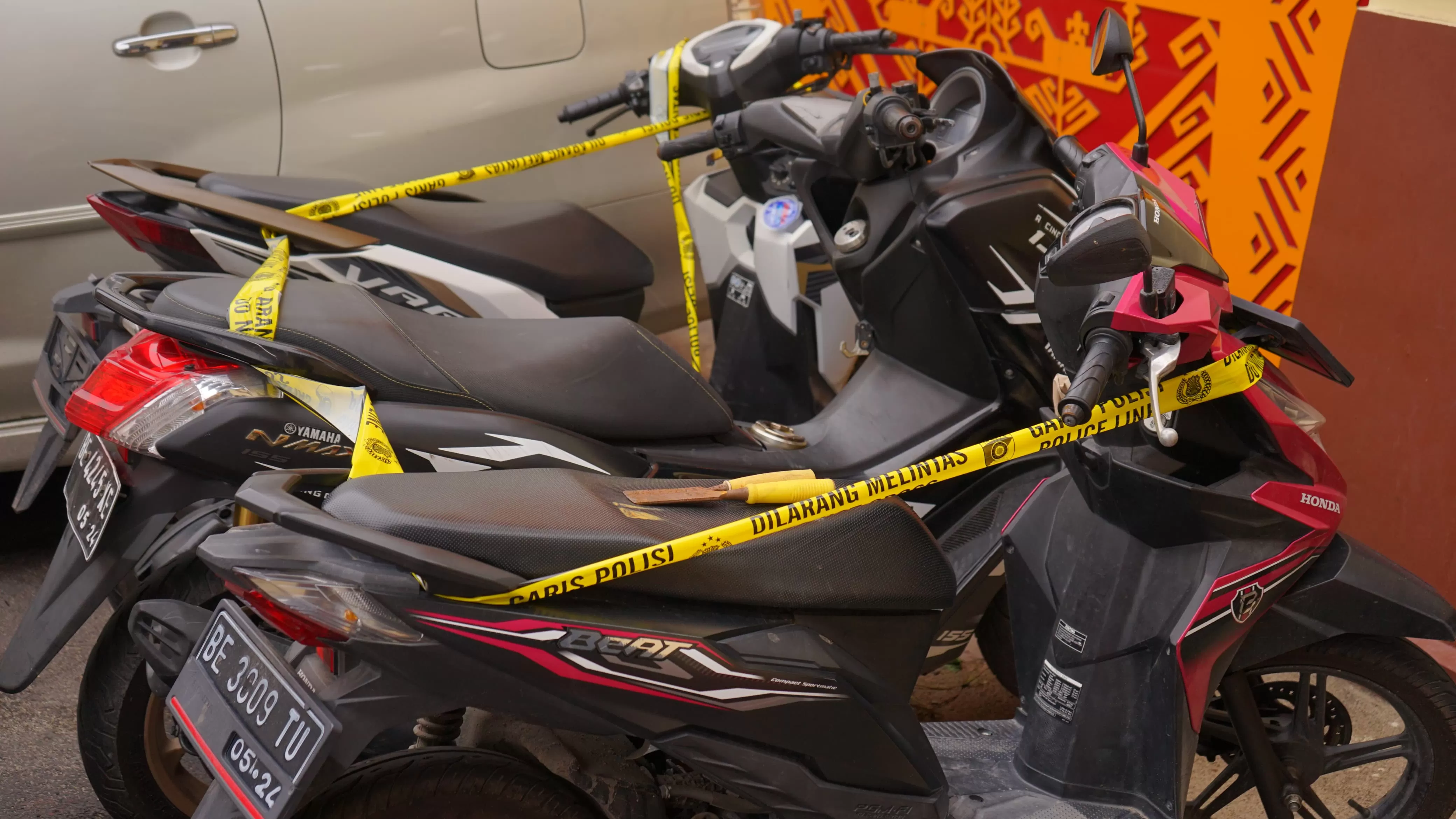 Barang bukti sepeda motor yang berhasil diamankan Polda Lampung. (Humas Polda Lampung)