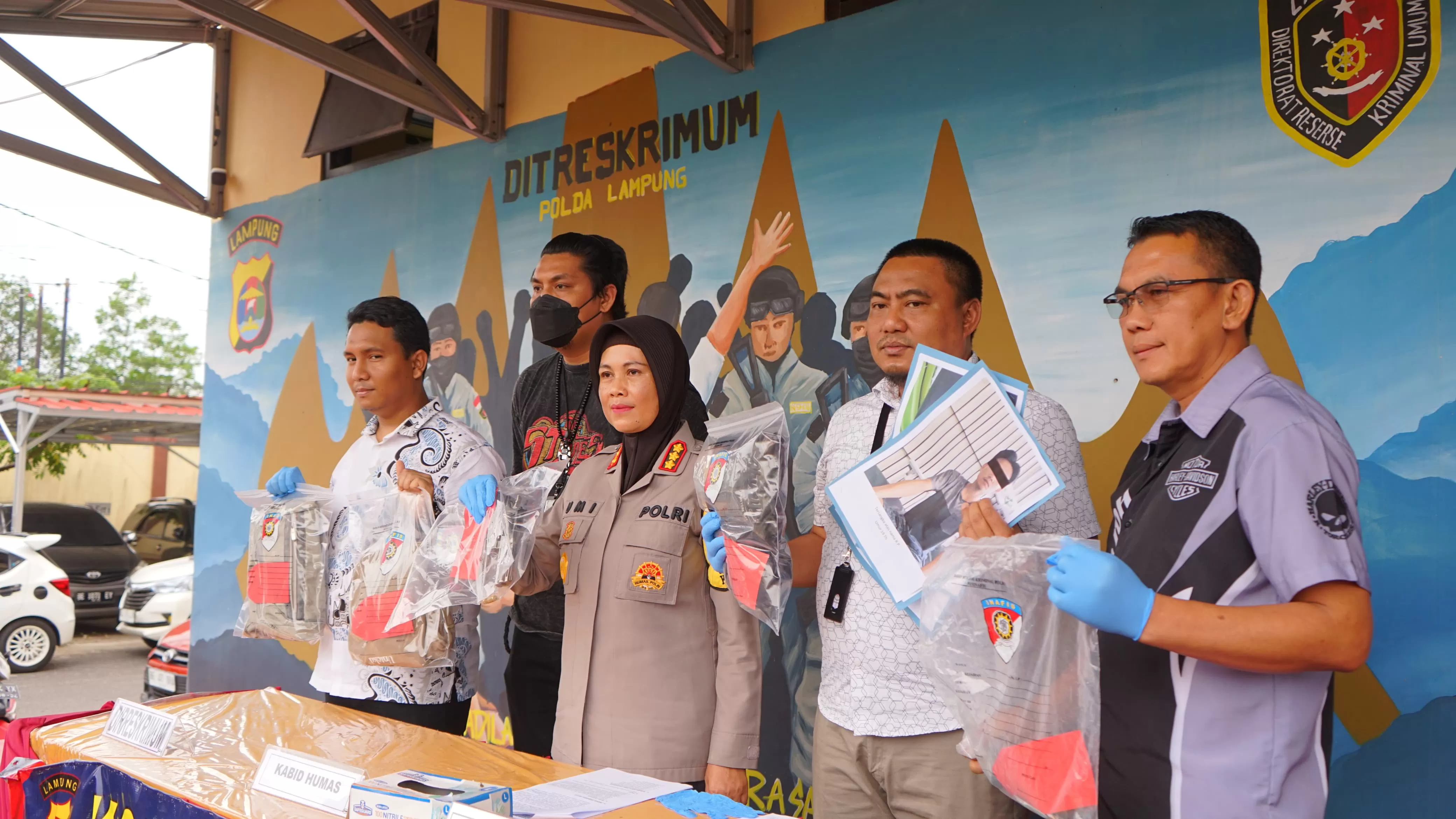 Barang bukti dari para pelaku curanmor di Lampung. (Humas Polda Lampung)