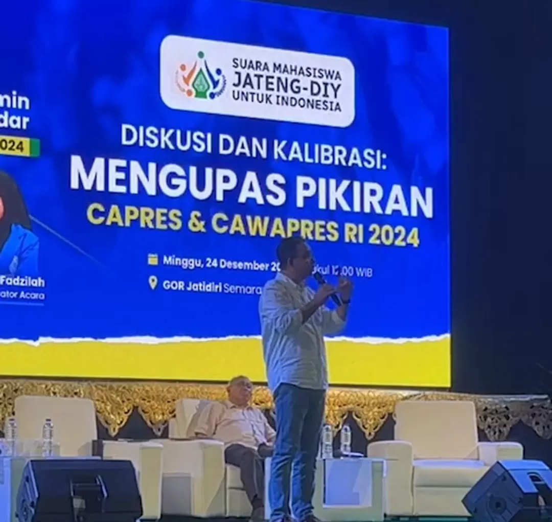 Anies Baswedan saat memberikan ceramah di GOR Jatidiri Semarang pada 24 Desember 2023. (Instagram / @aniesbaswedan)