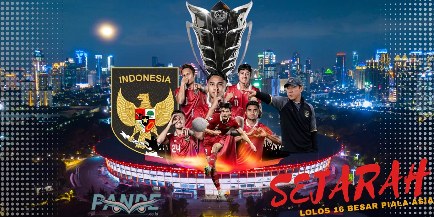 Timnas sepakbola Indonesia pertama kalinya lolos ke babak 16 besar di Piala Asia. (Pande / Erik Krisdianto)