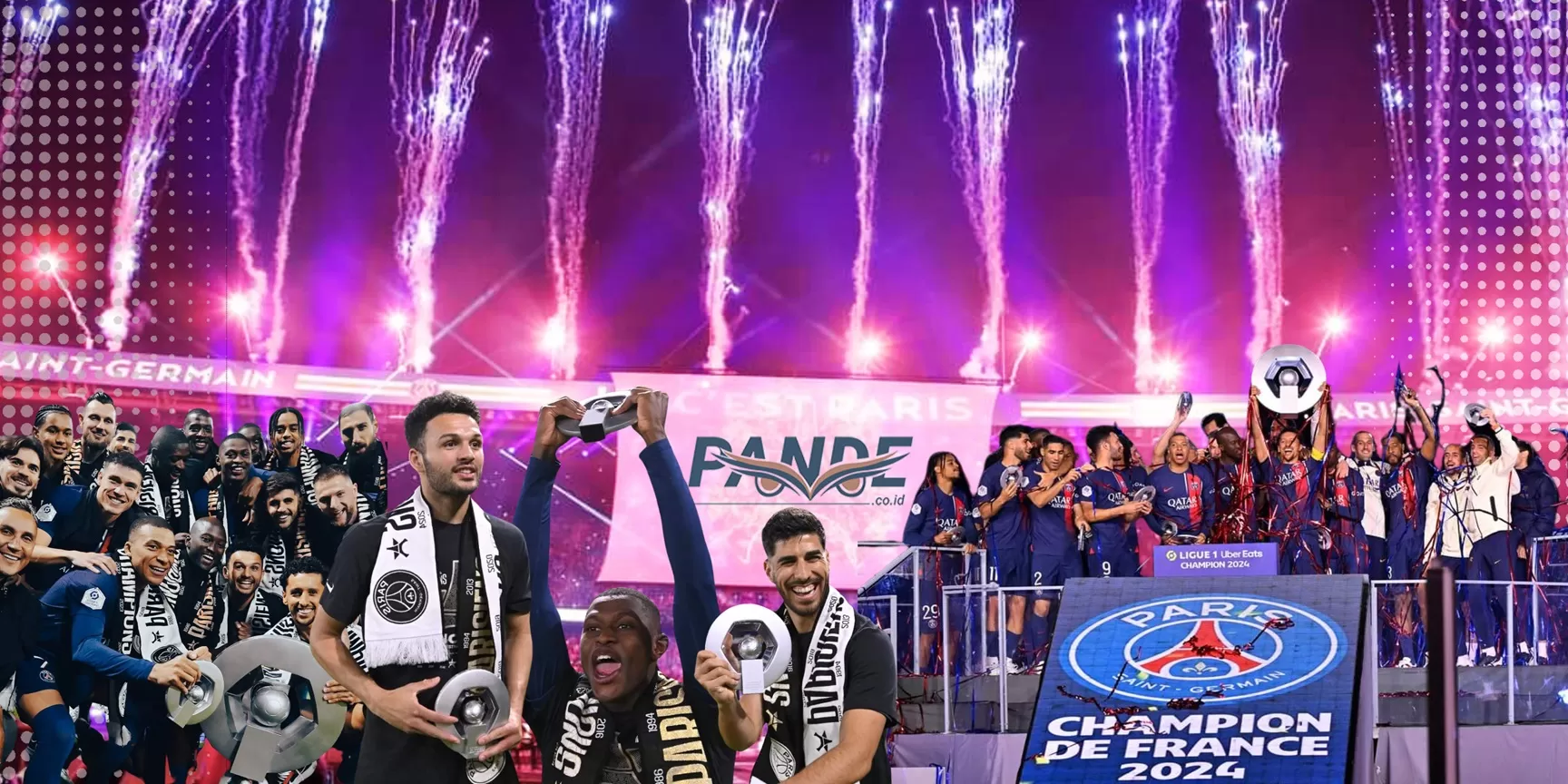 PSG, Juara Ligue 1 Prancis 2023-2024. (Pande / Erik Krisdianto)