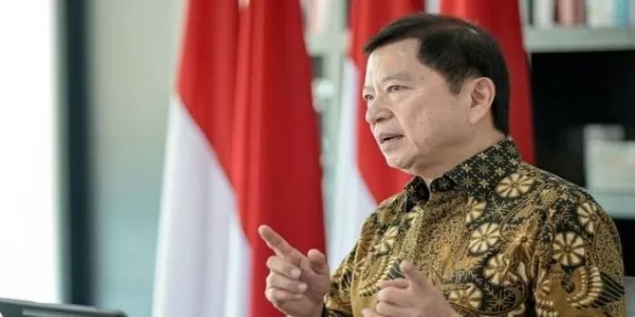 Menteri Suharso Monoarfa sedang memberikan sambutan dalam Sosialisasi Kebijakan Dana Alokasi Khusus tahun 2025. (Instagram / @suharsomonoarfa)