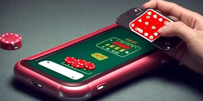 Ilustrasi judi online yang dimainkan lewat smartphone. (deepdreamgenerator.com / AI Generated)