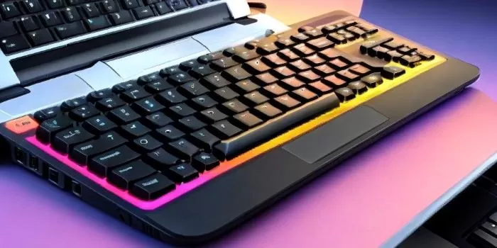 Sebuah ilustrasi keyboard pada perangkat laptop. (deepdreamgenerator.com / AI Generated)