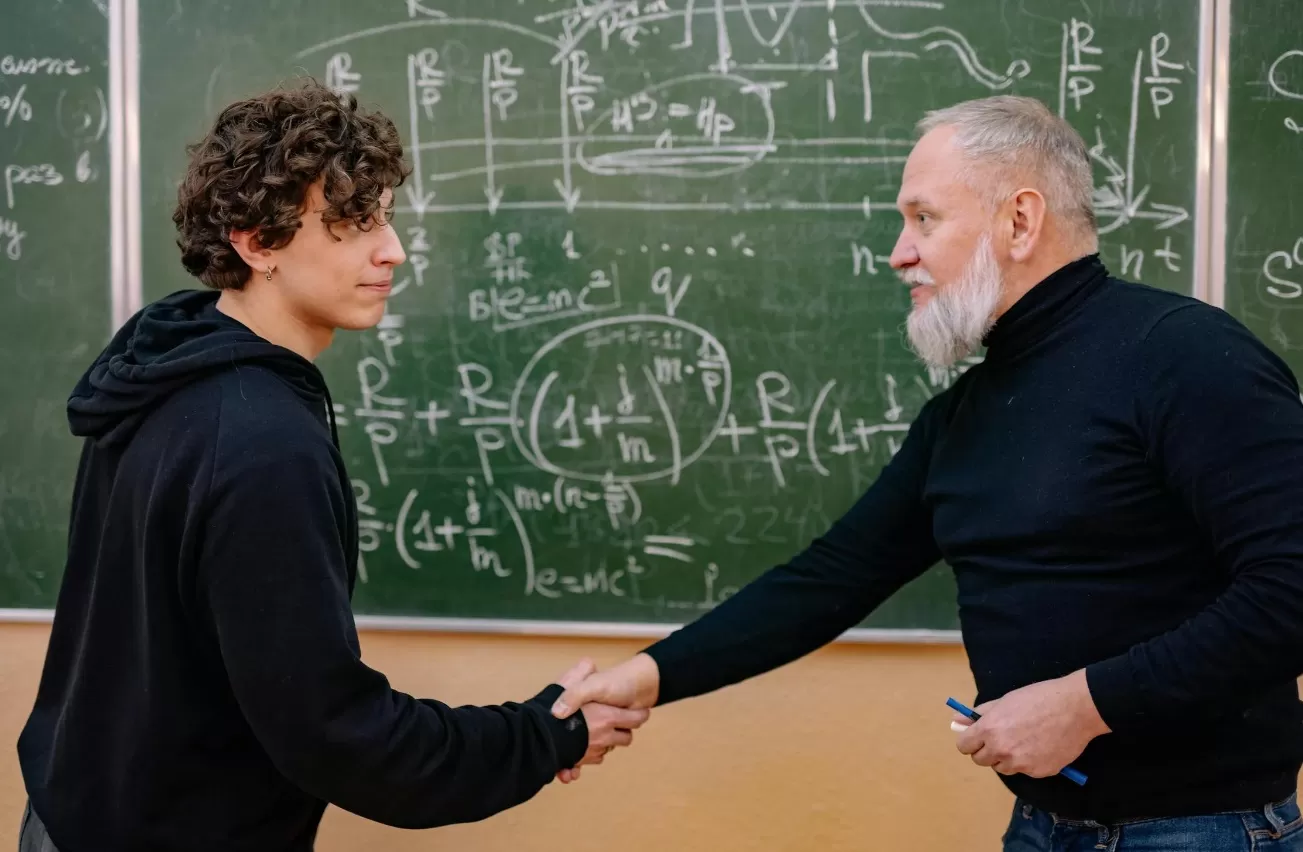 Ilustrasi dosen dengan mahasiswa. (Pande /  Yan Krukau)