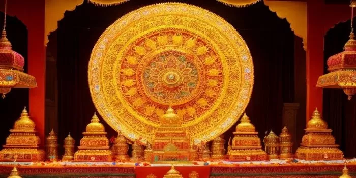 Ornamen keagamaan dalam peribadatan umat Hindu. (Deep Dream Generator / AI Generated)