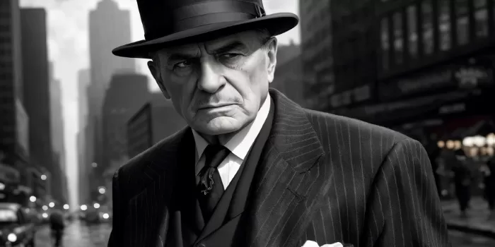 Ilustrasi seorang pria lansia yang menjadi gangster. (Deep Dream Generator / AI Generated)