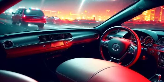 Ilustrasi mobil yang berhenti mendadak di jalan tol. (Deep Dream Generator / AI Generated)