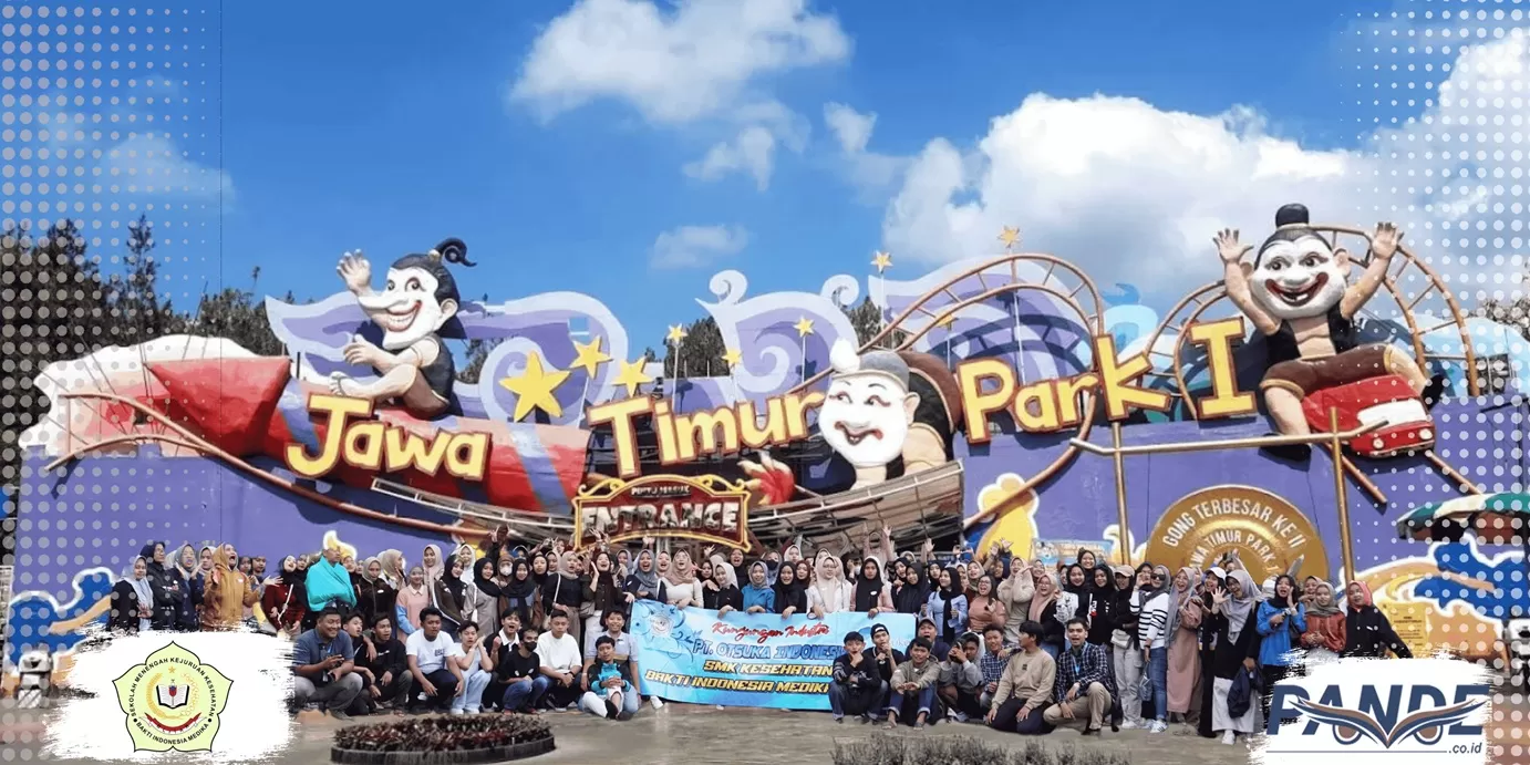 Kunjungan SMK BIM Blitar ke Jatim Park setelah mengunjungi PT Otsuka Indonesia. (Pande / Erik Krisdianto)