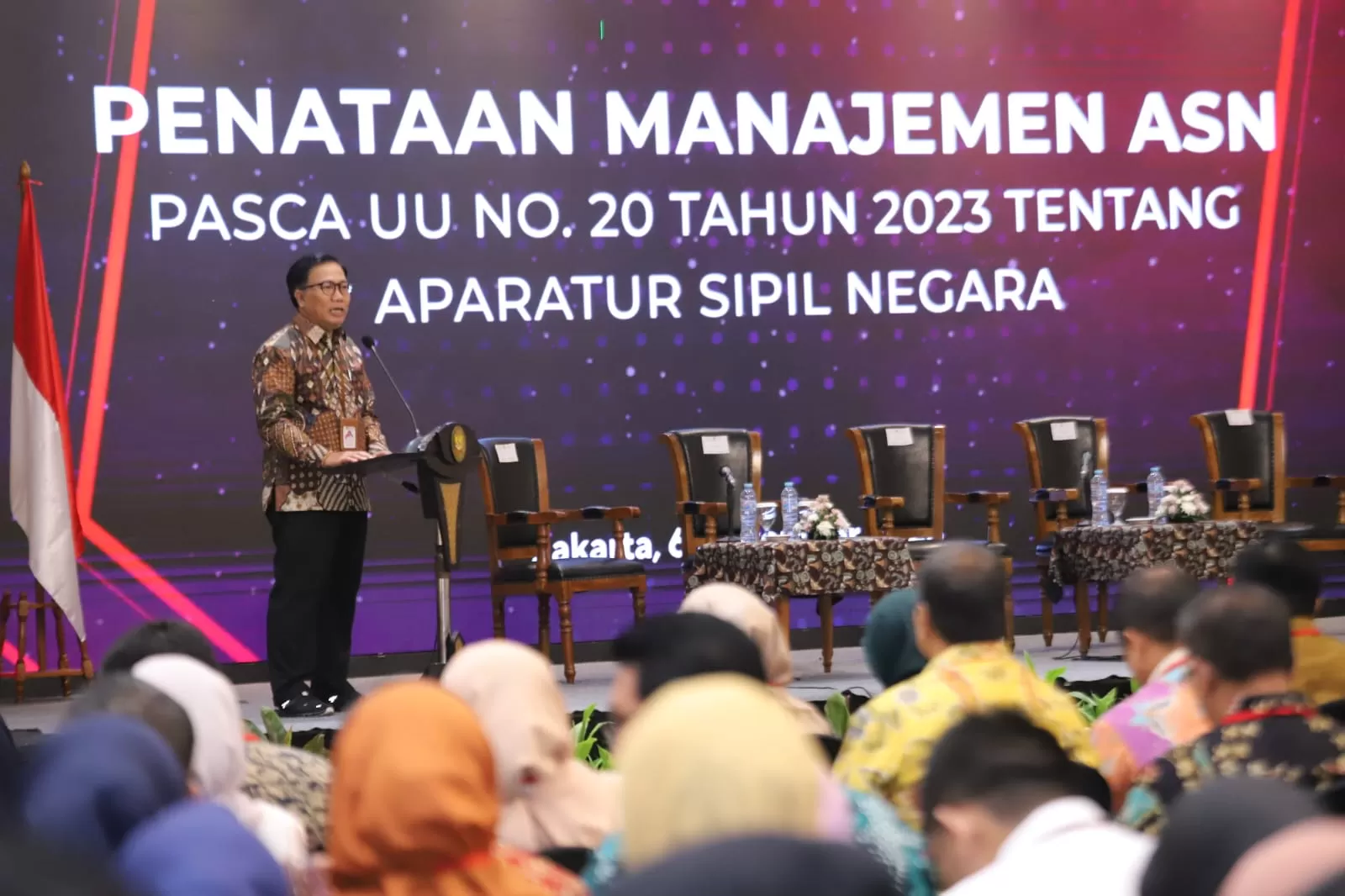 Plh Deputi Bidang SDM Aparatur KemenPANRB Aba Subagja saat Rapat Koordinasi Penataan Manajemen Aparatur Sipil Negara (ASN) Pasca UU No. 20/2023 tentang ASN, di Jakarta. Senin 6 November 2023 (https://www.menpan.go.id/)