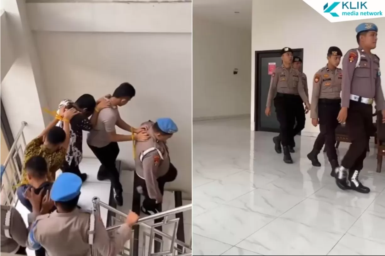 Deretan oknum polisi yang menjadi pelaku dan menonton pemerkosaan calon polwan. (Yuan/Klikmedianetwork.com)