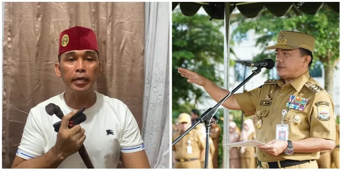 Kiri &nbsp;tokoh muda adat Jambi, Hafizi Alatas, dan kanan &nbsp;Gubernur Jambi, Al Haris (JL)