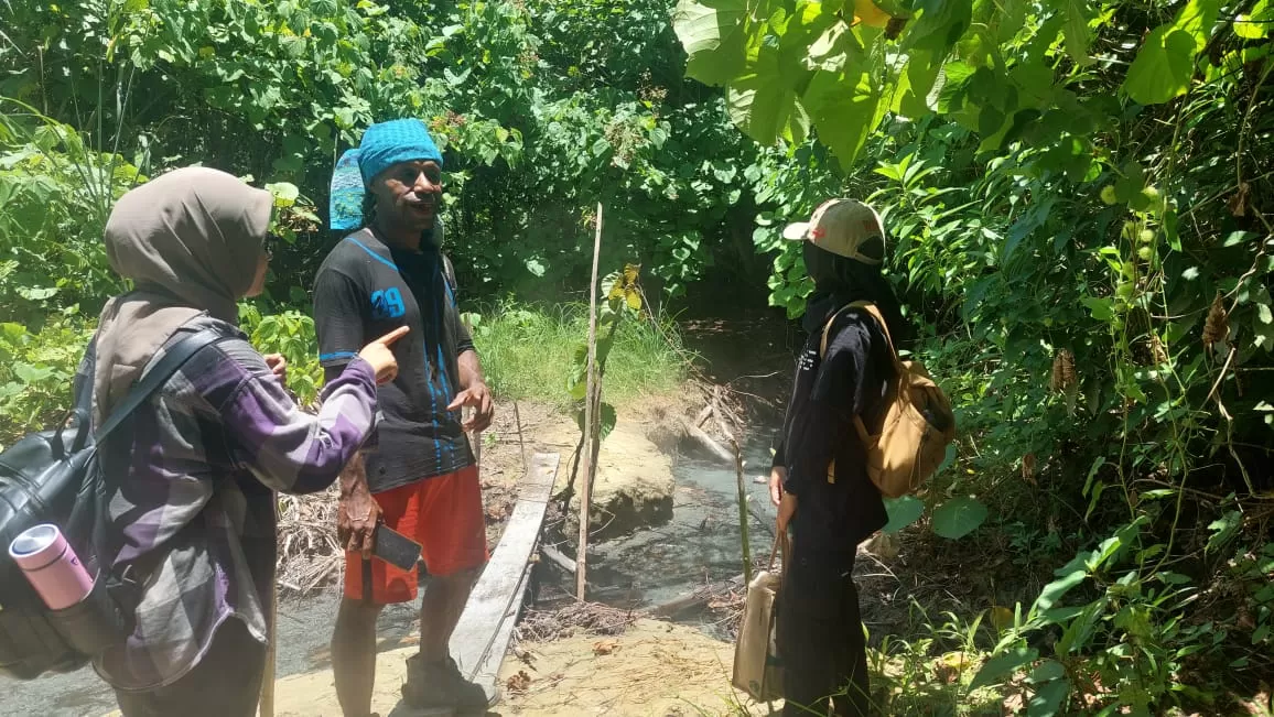 Lokasi Sumber Air Panas Mosso, Muara Tami, Kota Jayapura, yang berlokasi di perbatasan RI-PNG. (CENDERAWASIH POS/ELFIRA HALIFA)