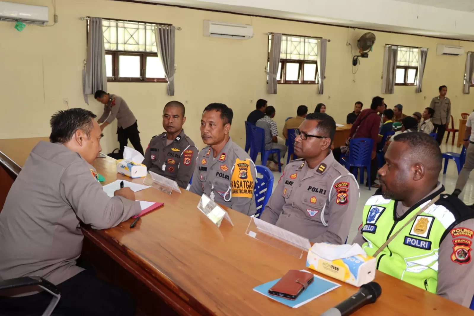 Pusat Penelitian dan Pengembangan (Puslitbang) Polri mendatangi Polres Keerom, Senin (25/03/2024). (HUMAS POLDA PAPUA)