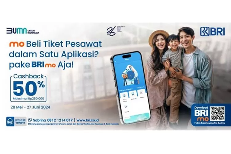 Liburan Sekolah Makin Hemat Pakai Promo Cashback 50 Persen Tiket Pesawat di BRImo