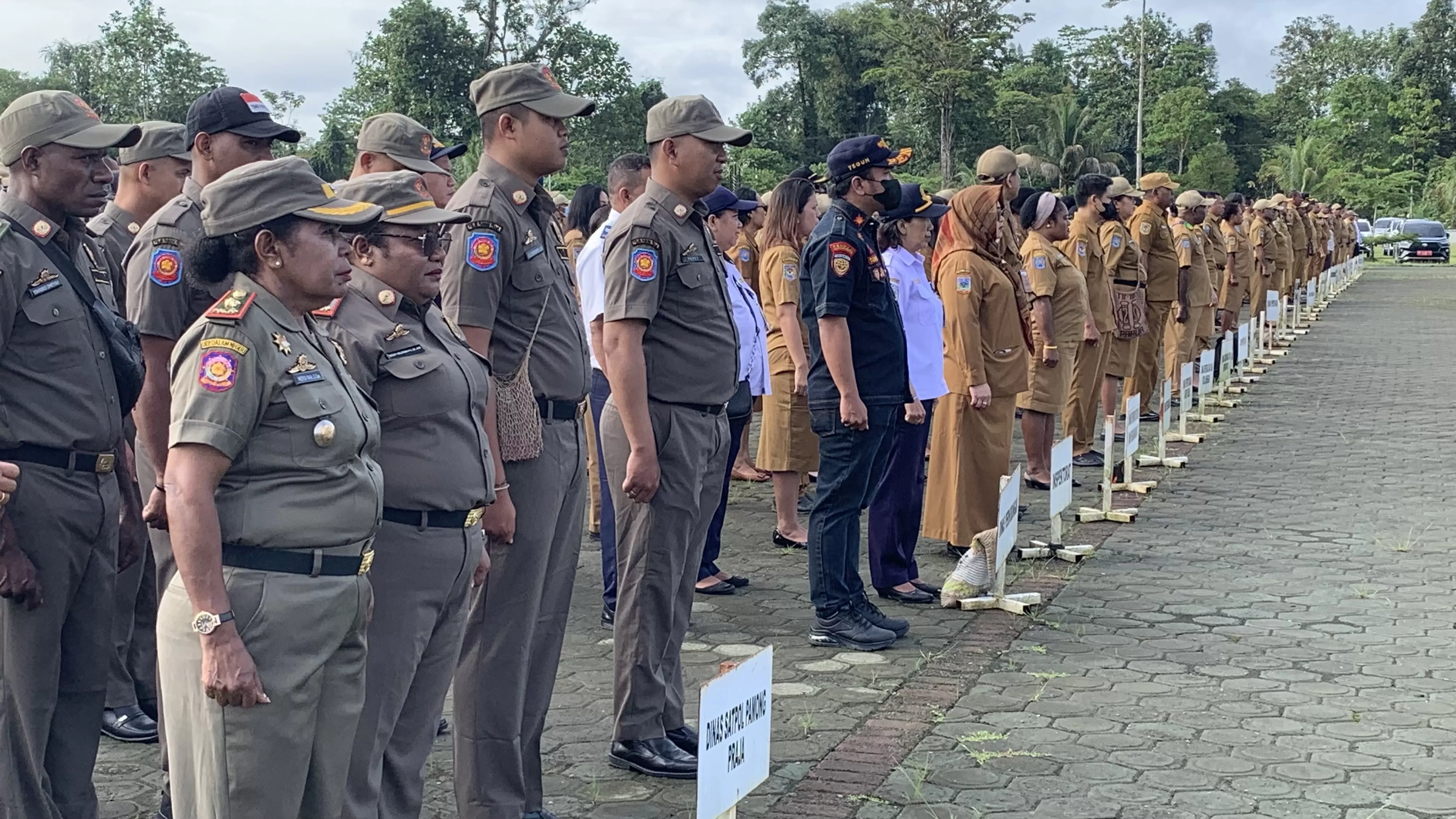 ASN di lingkungan Pemkab Mimika. (CENDERAWASIH POS/Wahyu Welerubun)