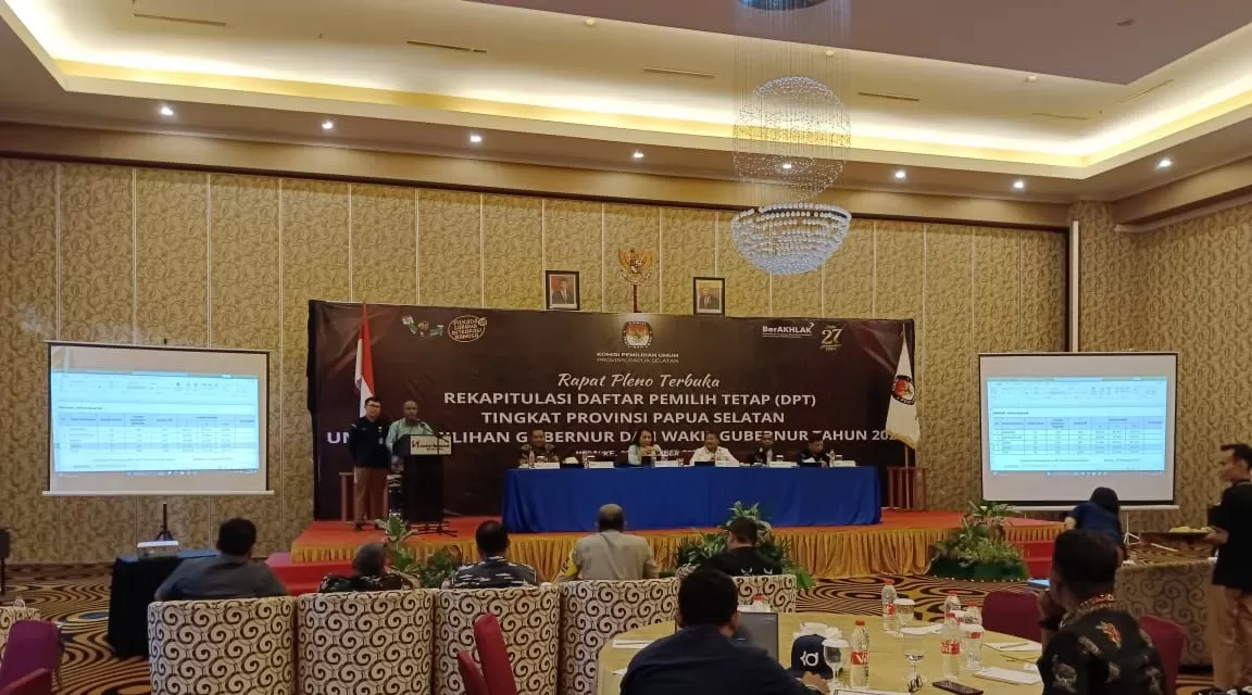 Penetapan DPT Papua Selatan oleh KPU dalam rangka Pilkada 2024. (CENDERAWASIH POS/Yulius Sulo)