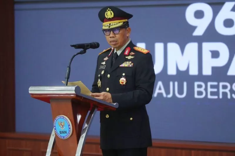 Pelaksana tugas (Plt.) Deputi Pencegahan BNN Brigjen Pol. Guruh Achmad Fadiyanto dalam Upacara Peringatan Hari Sumpah Pemuda Ke-96 di Jakarta, Senin (28/10/2024). (ANTARA/HO-BNN RI)