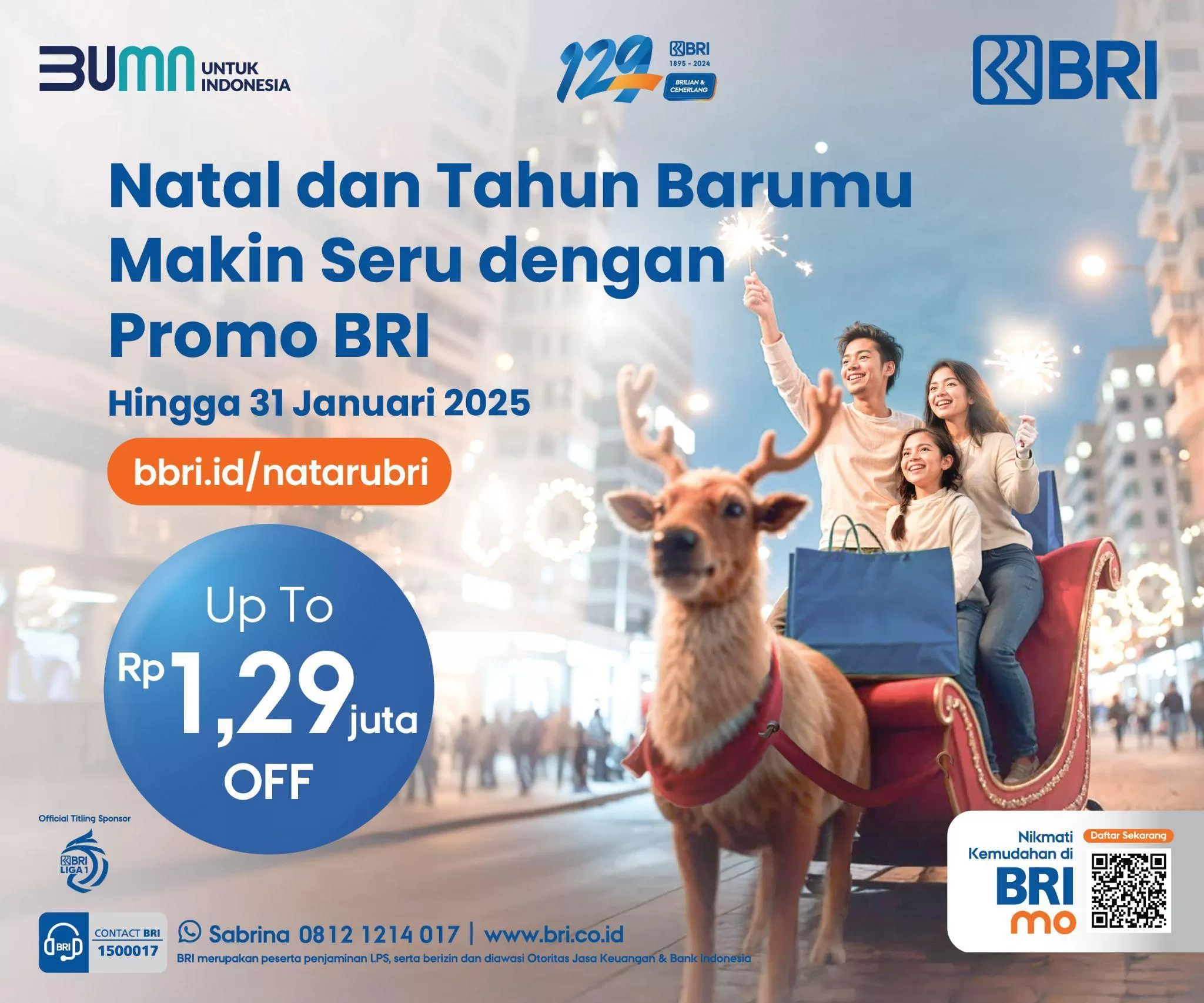 Nikmati promo Natal dan promo Tahun Baru 2025 bersama kemeriahan diskon BRI
