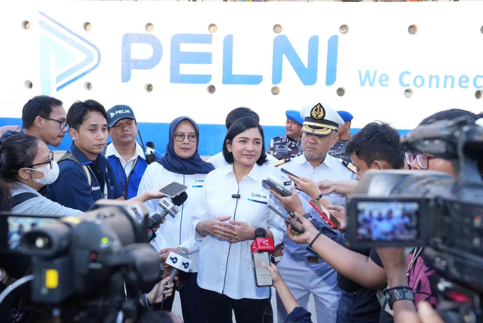 Direktur Utama PELNI Tri Andayani dalam konferensi pers. (PT PELNI)
