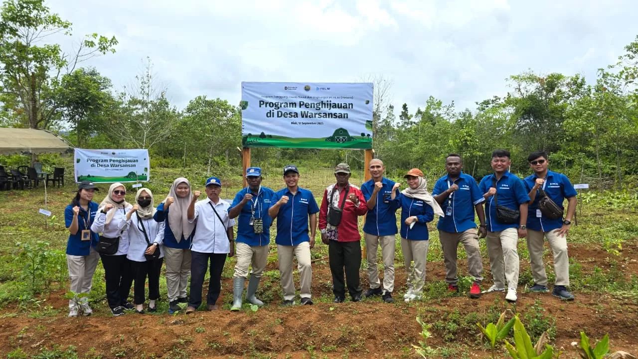 Peringatan Hari Perhubungan Nasional 2025, PT Pelni Biak&nbsp;menggelar program penghijauan di Desa Warsansan, Distrik Biak Utara, Rabu 19 September 2025. (DOK PELNI)