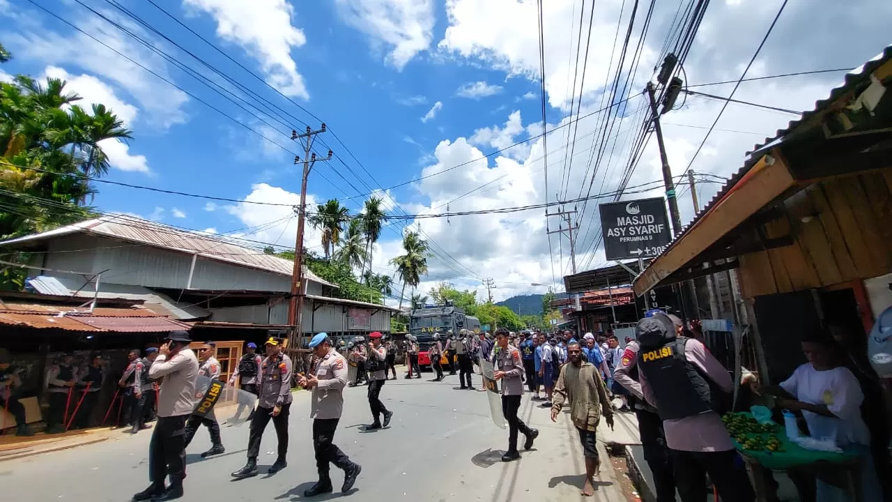 Aksi demonstrasi KNPB di Kota Jayapura pada Rabu, 24 September 2025. (CENDERAWASIH POS/KAROLUS DAOT)