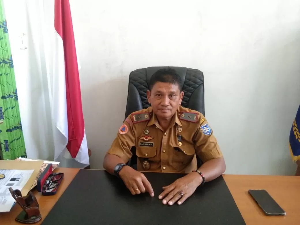 Kepala Badan Penanggulangan Bencana Daerah (BPBD) Kabupaten Sarmi, Darius Nari (CePOSONLINE.COM/Vicky Ambani)