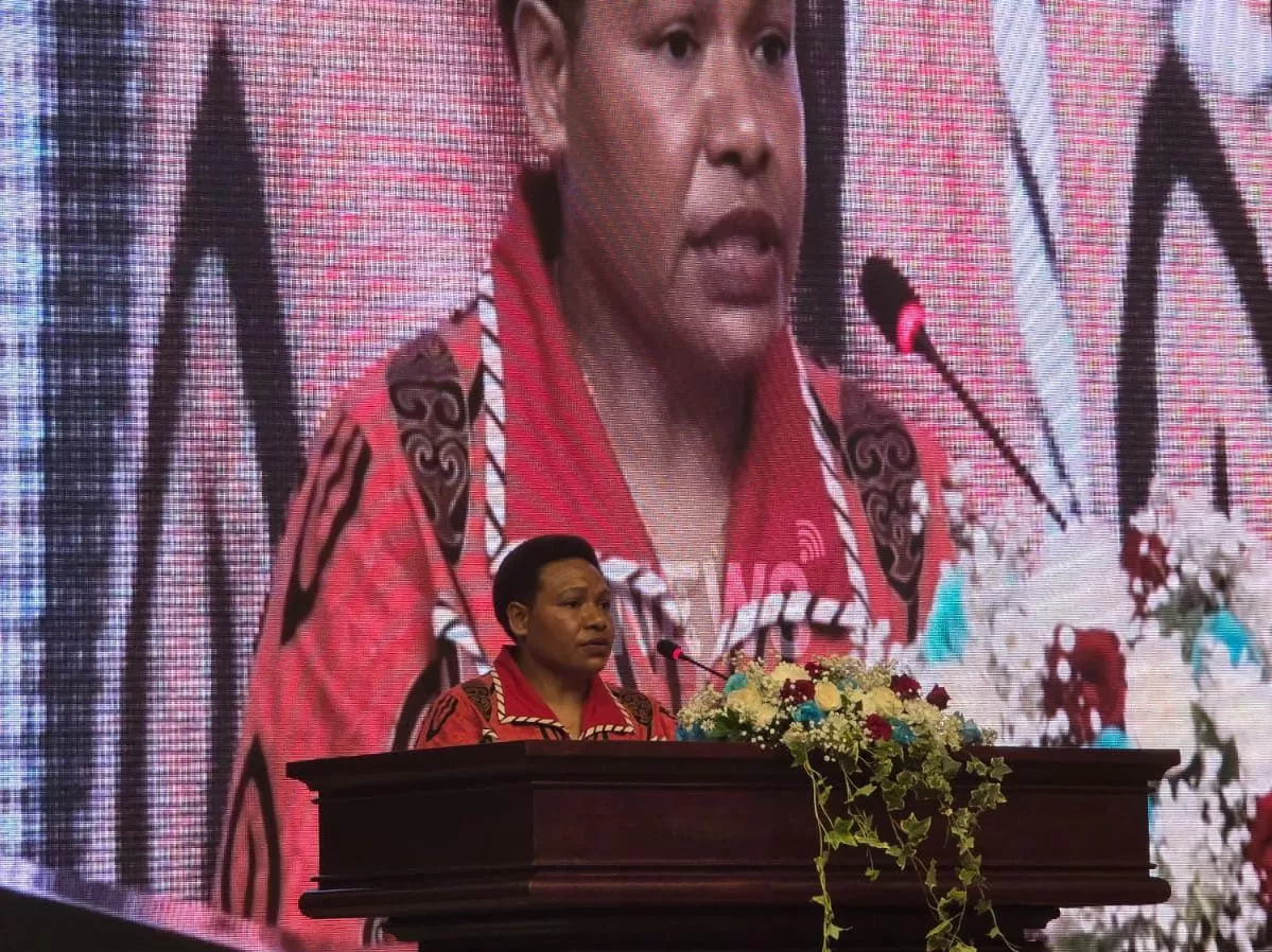 Senator DPD RI asal Papua Tengah, Eka Kristina Murib Yeimo saat menyampaikan aspirasi dalam sidang paripurna DPD RI di Kantor DPD RI. (CEPOSONLINE.COM/SENATOR EKA YEIMO For CEPOS)