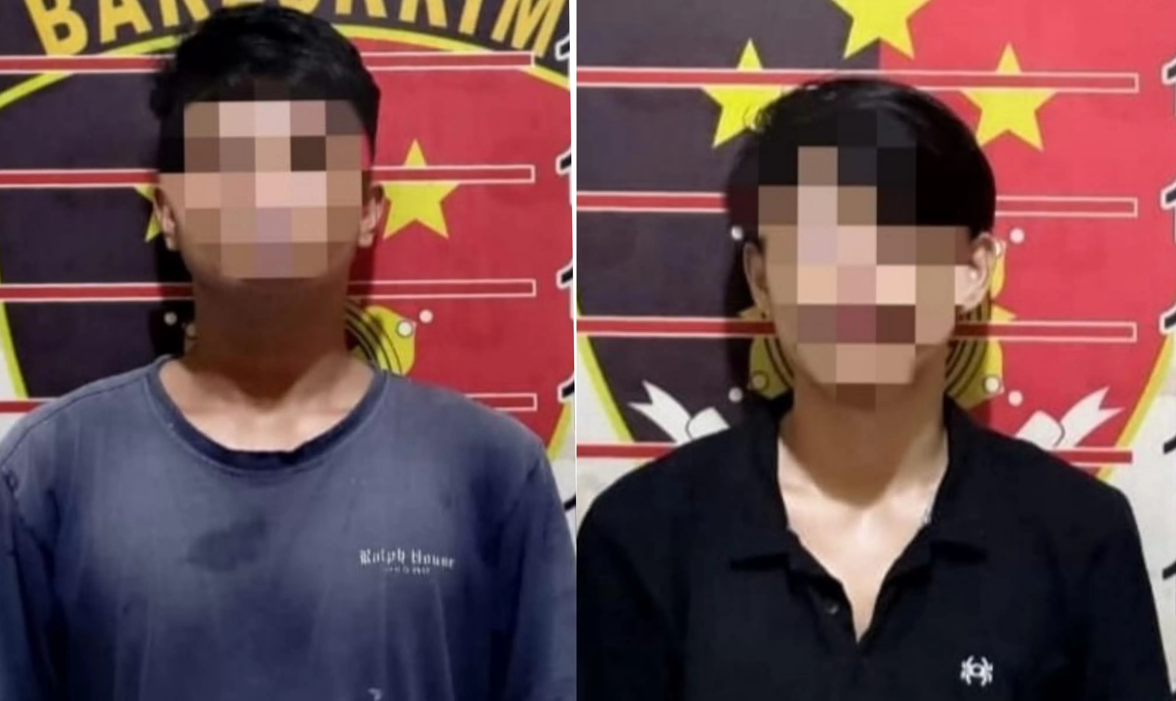 Dua kakak beradik pelaku penusukan Batosai di Samarinda  (Foto :  Polsek Sungai Kunjang )