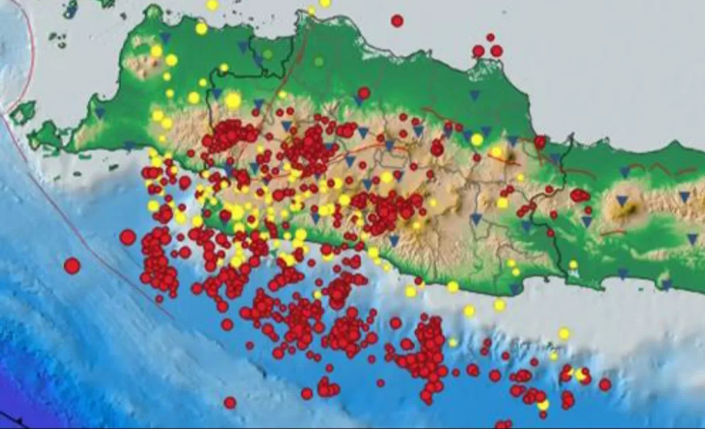 Peta kejadian Gempabumi di Jawa Barat tahun 2023